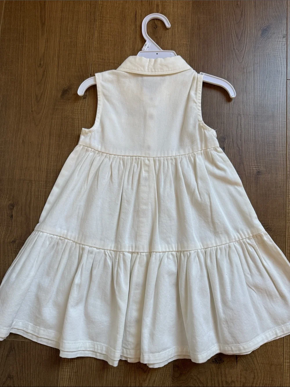 Rachel Zoe Girls' Off-White Sleeveless Tiered Button Dress